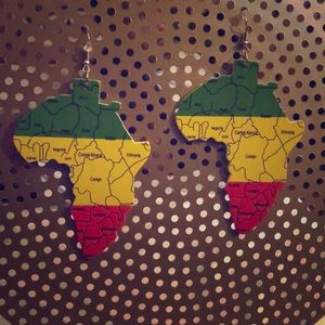 3inch African Map earrings